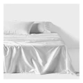 Linen House Nara Bamboo Cotton 400TC Sheet Set in White Standard Pillowcase