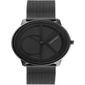 Calvin Klein Iconic Mesh 40mm Ionic Plated Black Steel Watch 25200028 Black