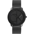 Calvin Klein Iconic Mesh 40mm Ionic Plated Black Steel Watch 25200028 Black