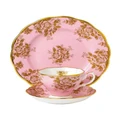 Royal Albert Golden Roses 1960 Teacup Saucer & Plate Pink