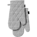 Ladelle Eco Check Oven Mitt Grey 2 Pack Grey