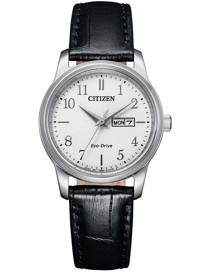 Citizen Eco-Drive 38mm White/Black Leather Watch EW3260-17A White No Size