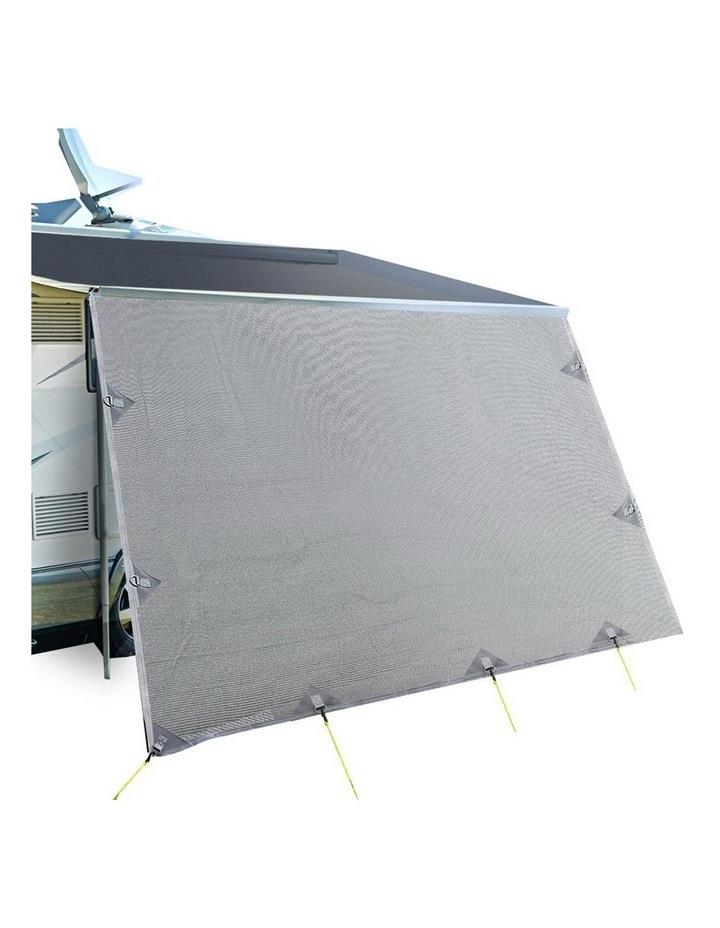 Weisshorn Caravan Privacy Screen Roll Out Awning End Wall Side Sun Shade 4.3X1.95M in Grey