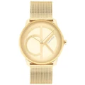 Calvin Klein Iconic Mesh 35mm Ionic Gold Plated Watch 25200034 Gold