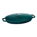 Staub Fish Oval Dish 32cm in Sea Blue/Green Blue