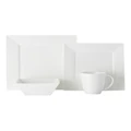 Casa Domani Casual White Evolve Square Dinner Set 16pc Gift Boxed