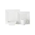 Casa Domani Casual White Evolve Square Dinner Set 16pc Gift Boxed