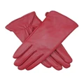 Dents Classic Red Leather Gloves Rose Red Medium