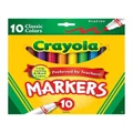 Crayola 10PK Classic Broadline Markers Drawing Colouring Pen Kids 3y+ Art/Craft