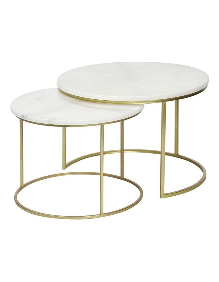 Cooper & Co Marble Miles Nested Coffee Table Set Gold