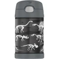 Thermos Funtainer Vacuum Insulated 355ml Drink Bottle in Dinosaur Black
