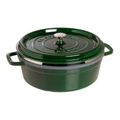 Staub Round Cocotte with Steamer 26cm/5.2L Basil in Green