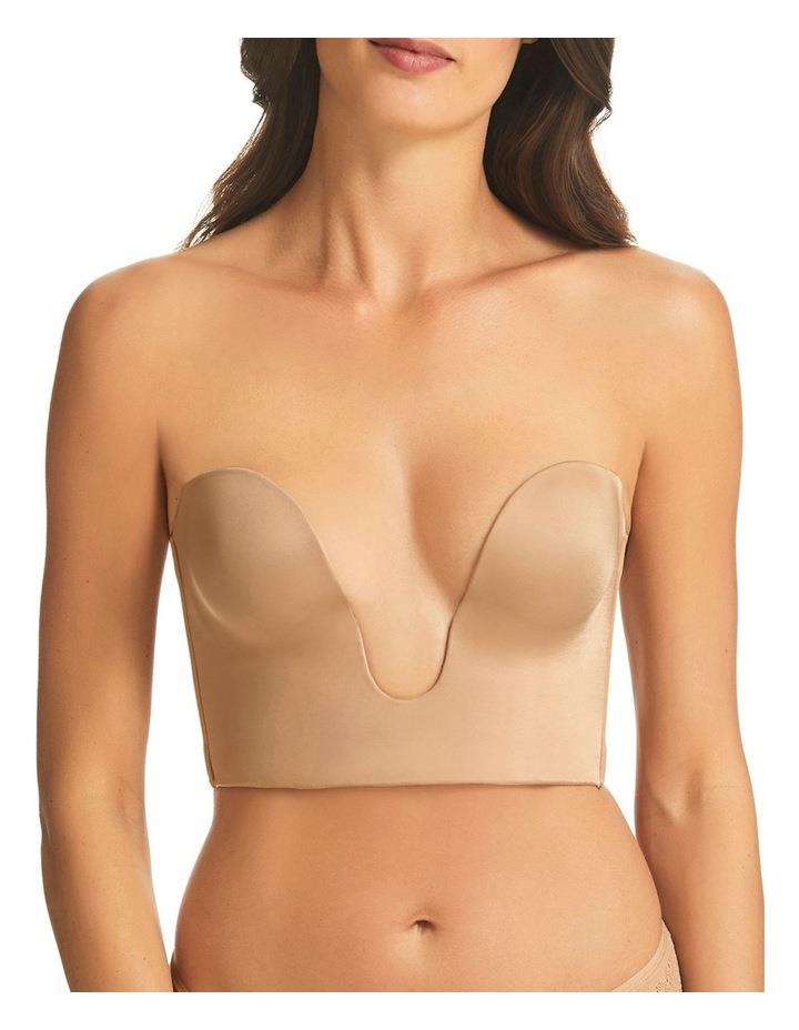 Fine Lines Refined 4 Way Convertible U Plunge Strapless Bustier in Nude Beige 12 A