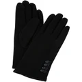 Gregory Ladner Button Trimmed Black Cotton Gloves Black
