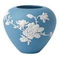 Wedgwood Magnolia Blossom 18cm Large Jasper Vase Pale Blue/White