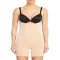 Spanx Oncore Open Bust Mid Thigh Bodysuit in Beige Natural L