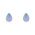 Von Treskow Sterling Silver Studs With Pear Shaped Blue Czelline Opal Blue