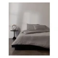 Calvin Klein Harrison Modern Cotton Quilt Cover in Grey Standard Pillowcase Pair