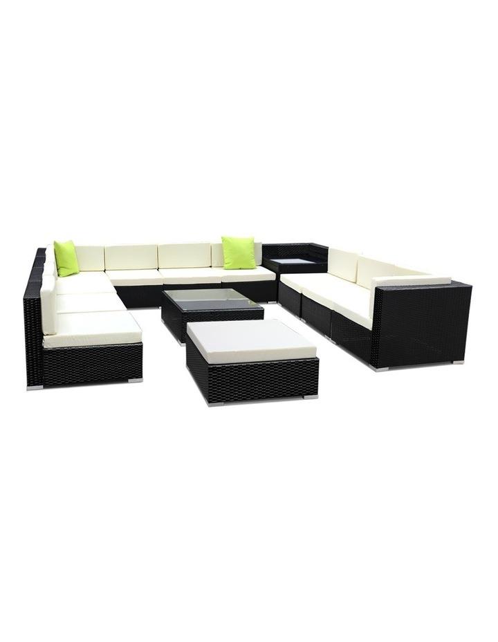 Gardeon 13 Piece Outdoor Furniture Set Wicker Sofa Lounge Black