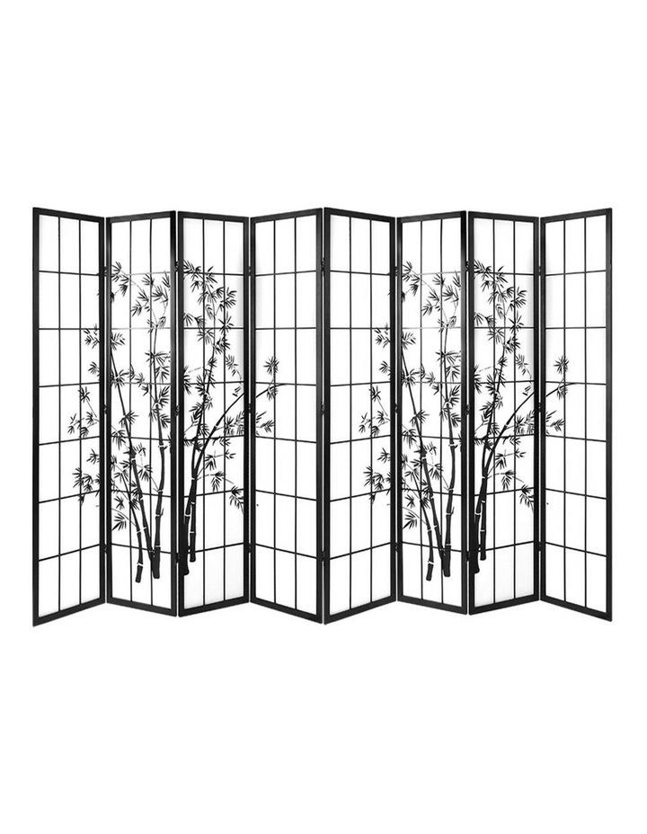 Artiss Room Divider Screen Bamboo 8 Panel 348x179cm in Black white Black