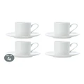 Maxwell & Williams Cashmere Straight Demi Cup 100ml And Saucer Set of 4 in White