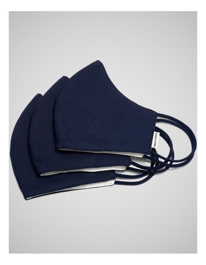 Rodd & Gunn RG Face Mask Three Pack in Navy