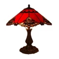 G&G Bros Large Benita Leadlight Tiffany Table Lamp Red