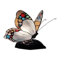G&G Bros Spotted Butterfly Tiffany Table Lamp Blue