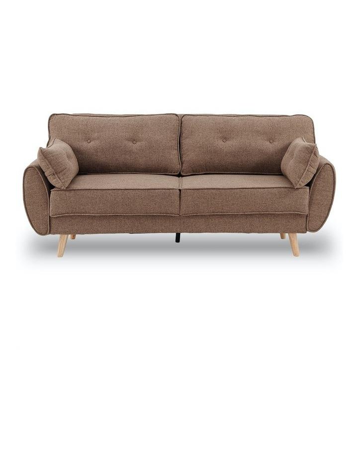 Sarantino 3 Seater Sofa Bed Lounge Couch Modular Furniture Home Linen Fabric Brown