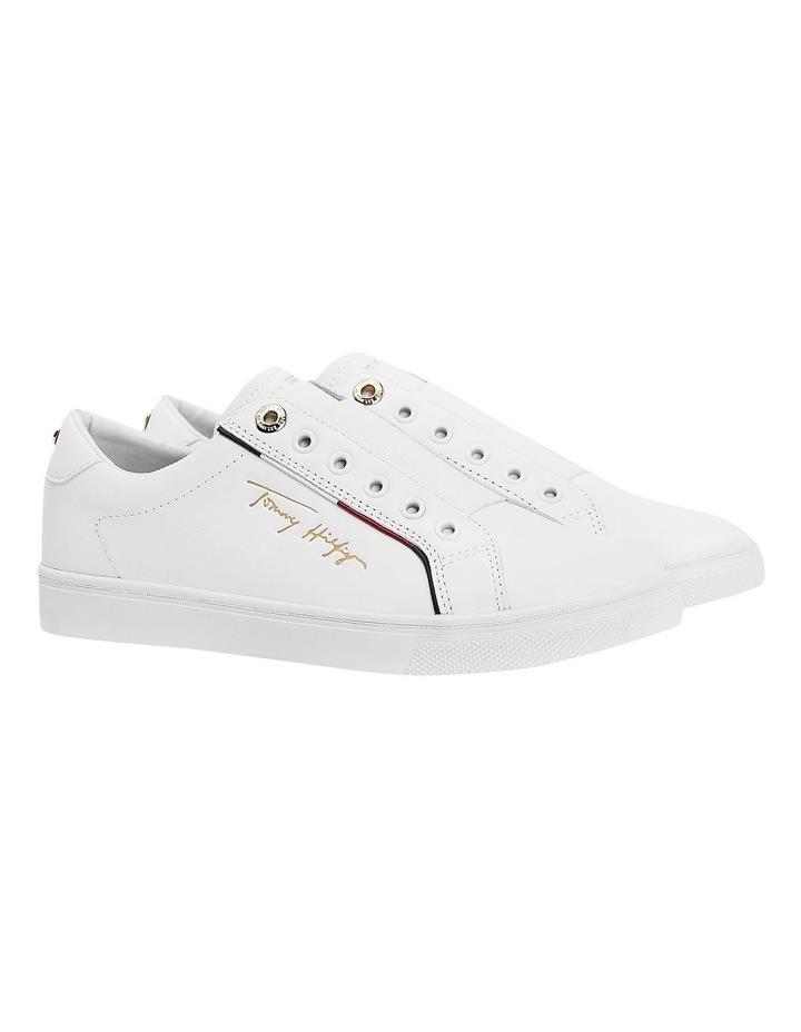 Tommy Hilfiger Signature Logo Leather Trainers in White 37