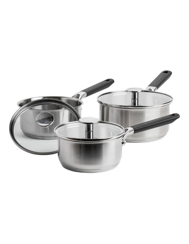 KitchenAid Classic 3 Piece Saucepan Set in Stainless Steel Silver