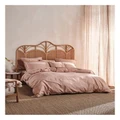 Linen House Nara 400TC Bamboo Cotton Quilt Cover Set in Clay Pink King Size