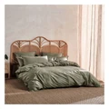 Linen House Nara 400TC Bamboo Cotton Quilt Cover Set in Moss Green King Size