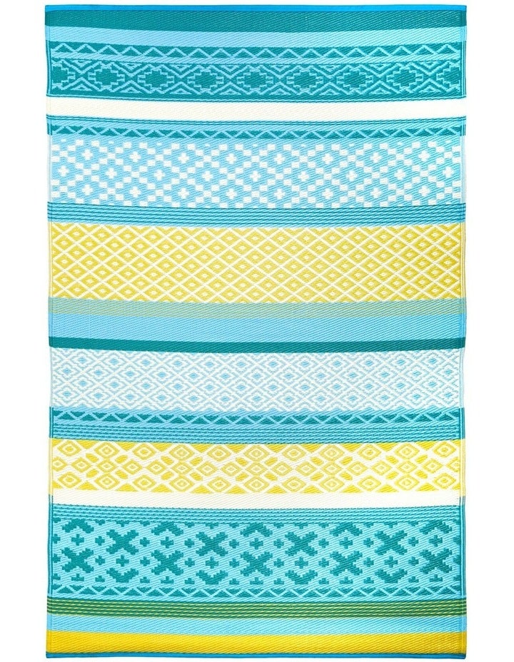 Fab Habitat 120x179 CM Tromso Recycled Plastic Outdoor Rug and Mat Blue