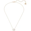 Swarovski Sparkling Dance Necklace Round Cut Rose Gold-Tone Plated in White