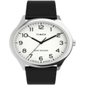 Timex Easy Reader Black Leather Watch Black