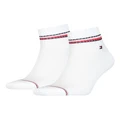 Tommy Hilfiger Iconic Sports Quarter Crew Socks 2 Pack in White One Size