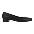 Hush Puppies The Low Square Leather Heeled Shoes in Black 6.5