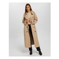 ONLY Chloe Double Breasted Trench Coat in Beige XS