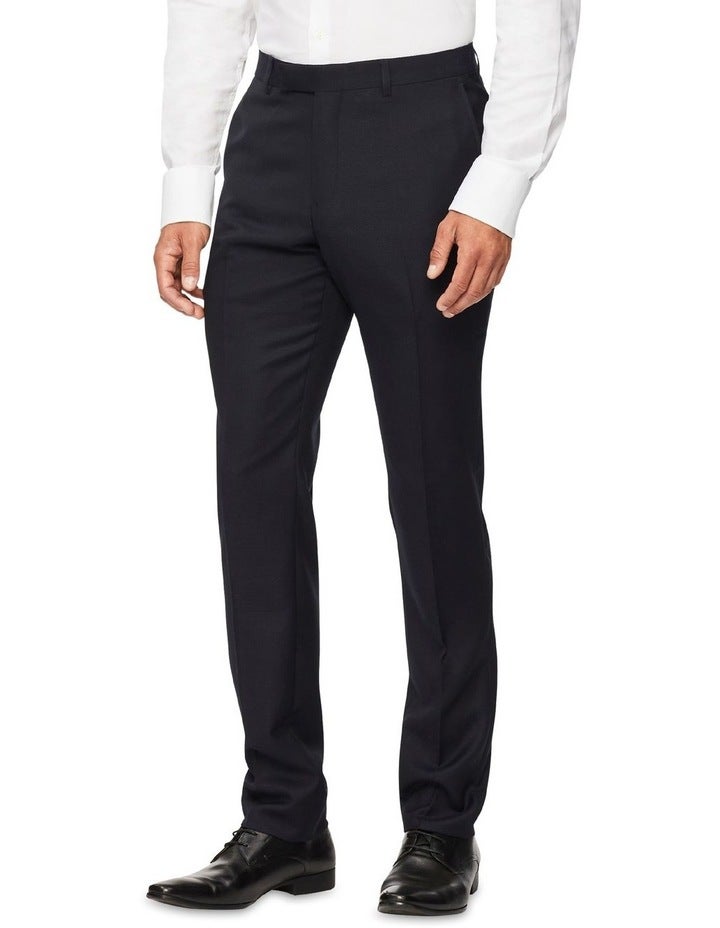 Van Heusen Slim Pure Wool Dobby Suit Pant in Navy 100R