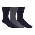 Calvin Klein 3-Pack Cotton Flat Knit Dress Socks Navy