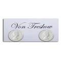 Von Treskow Authentic 3 Pence Coin Sterling Silver Stud Earrings Silver