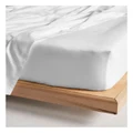 Linen House Augusta 500TC Fitted Sheet In White Fitted King 50cm
