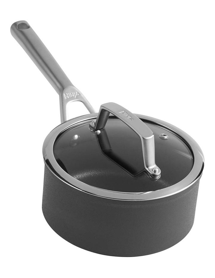 Ninja Zero Stick Saucepan !ith Lid 18cm/2.8L Stainless Steel/Charcoal