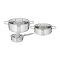 Tefal Induction Pot Set 3 Piece in Stainless Steel Silver