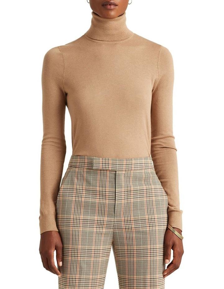 Lauren Ralph Lauren Silk Blend Turtleneck Sweater Beige S
