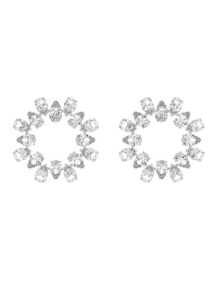 Swarovski Millenia Round Earrings Pear Cut Rhodium Plated in White