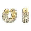 Swarovski Dextera Hoop Earrings Small Gold-Tone Plated in White