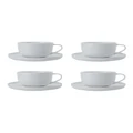 Maxwell & Williams Cashmere High Rim Cup & Saucer 300ML Set Of 4 White