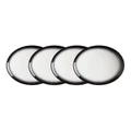 Maxwell & Williams Caviar Granite Coupe Plate 27cm Set Of 4 Black/White Blk/White